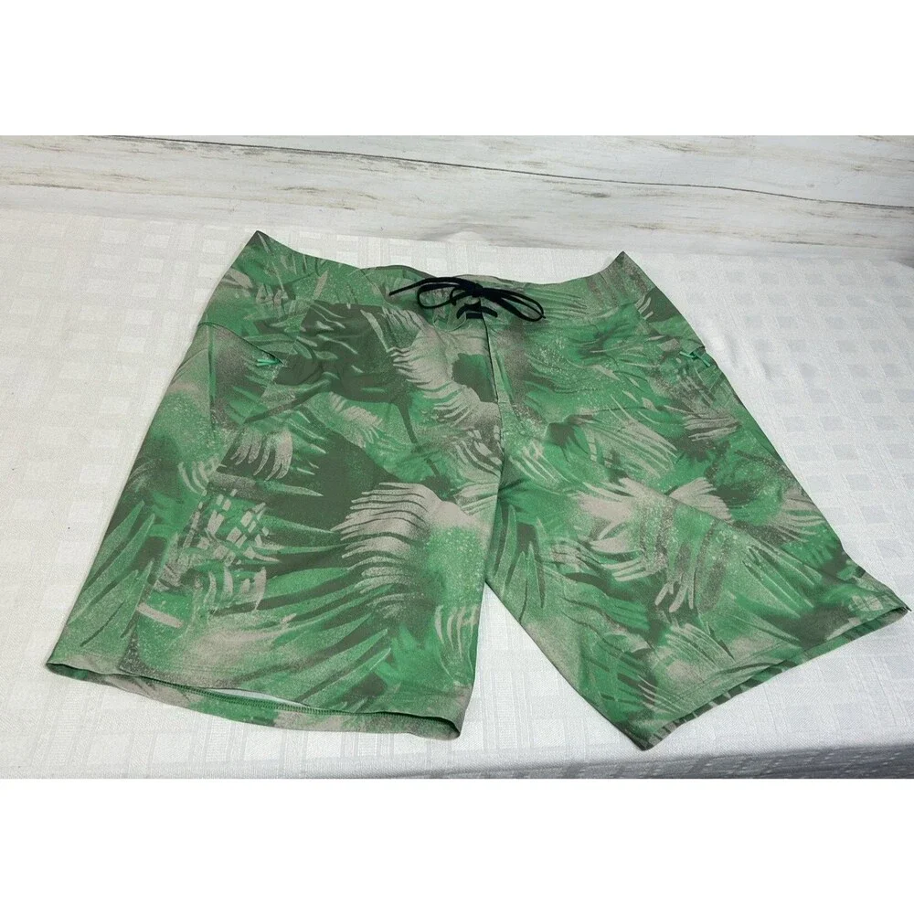 Lululemon Current State Board Short Green Floral Linerless 9.5” Inseam Men’s 33